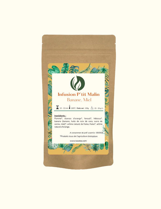 Infusion P'tit Malin- Banane Miel sans théine pour les petits
