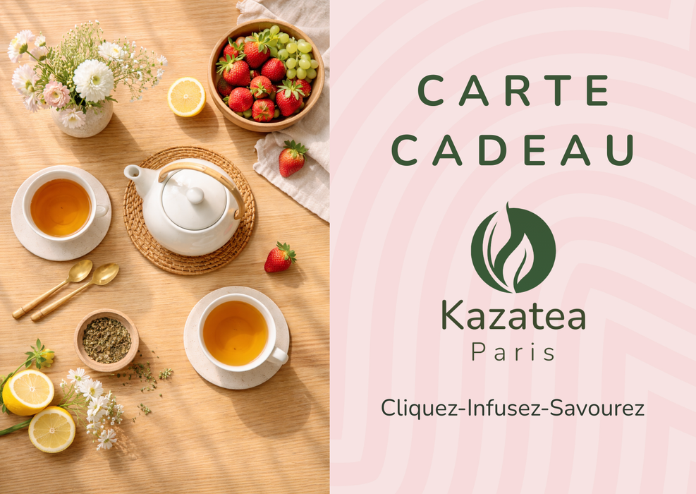 Carte cadeau Kazatea : Offrez une expérience unique de dégustation de Thés et Tisanes