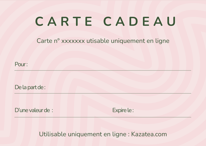 Kazatea Gift Card: Offer a unique experience of tasting Teas and Herbal Teas