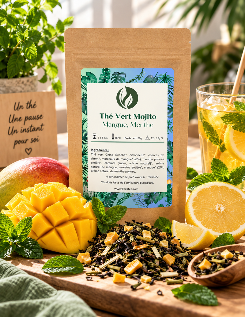Thé Vert Mojito - Menthes-Citrons-Mangues