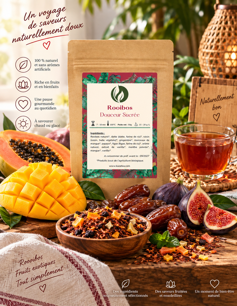 Rooibos Douceur Sucrée- Dattes-Figues-Mangues-Papayes