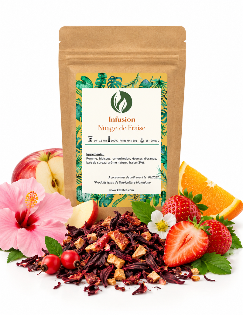Infusion Nuage de Fraise - Fraises-Hibiscus