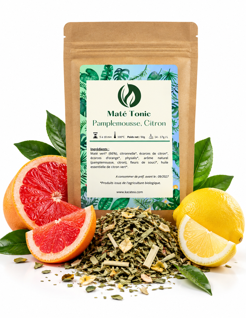 Maté Tonic - Thé vert - Agrumes (pamplemousse, citron)