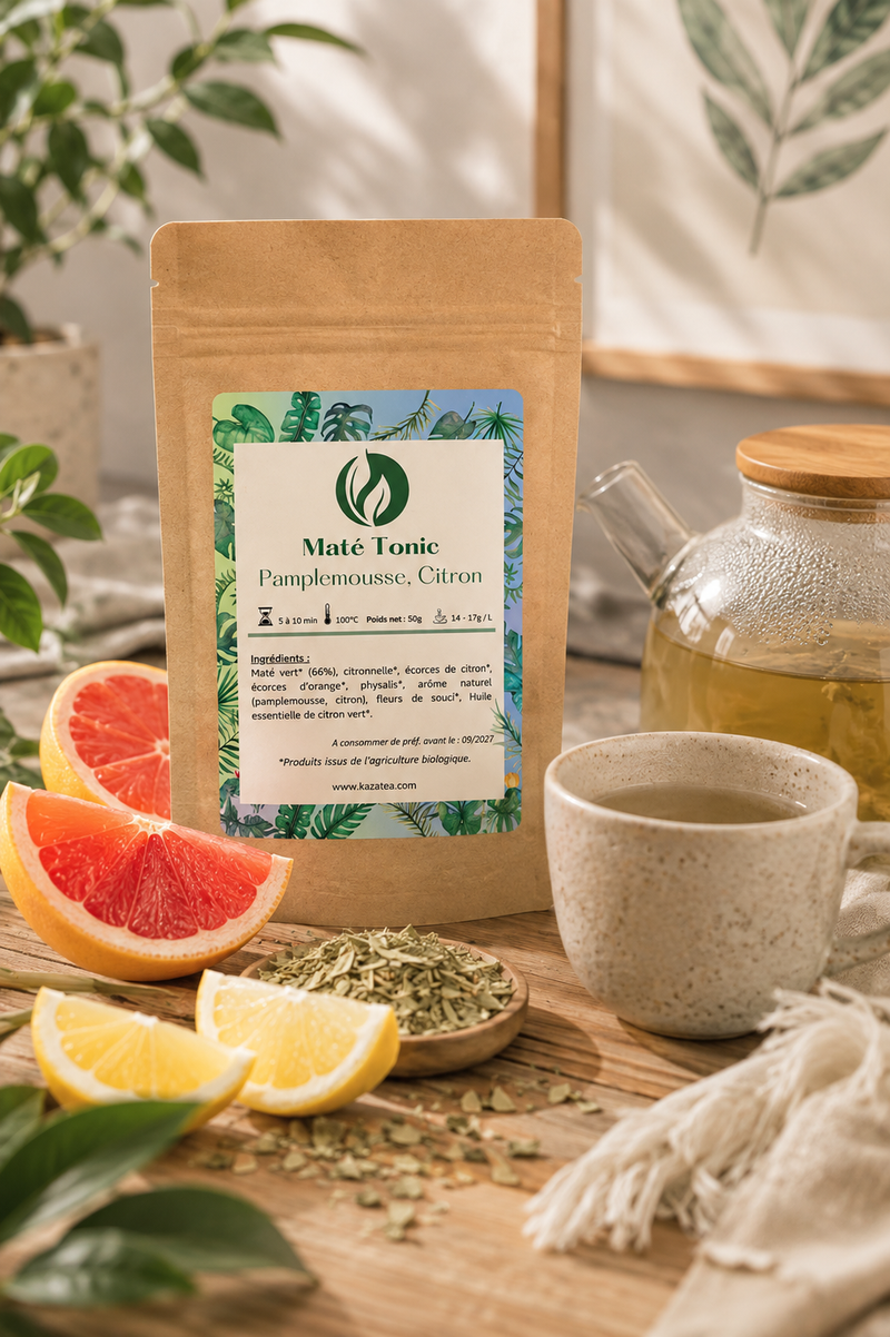 Maté Tonic - Thé vert - Agrumes (pamplemousse, citron)