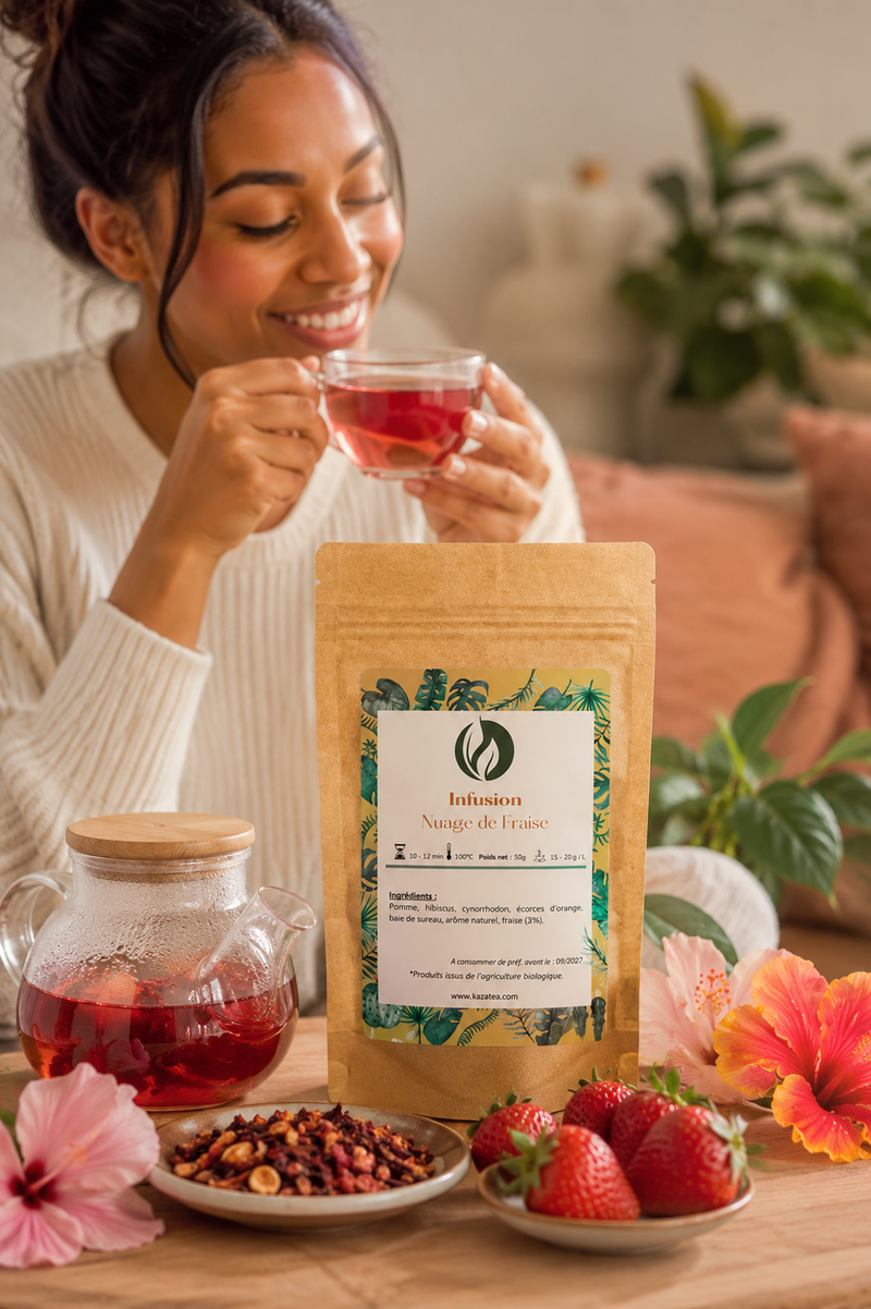 Infusion Nuage de Fraise - Fraises-Hibiscus