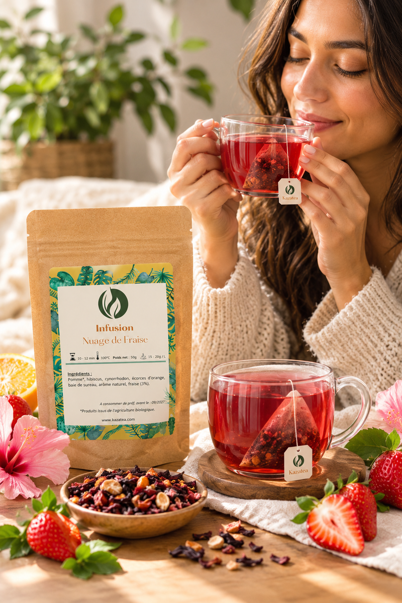 Infusion Nuage de Fraise - Fraises-Hibiscus
