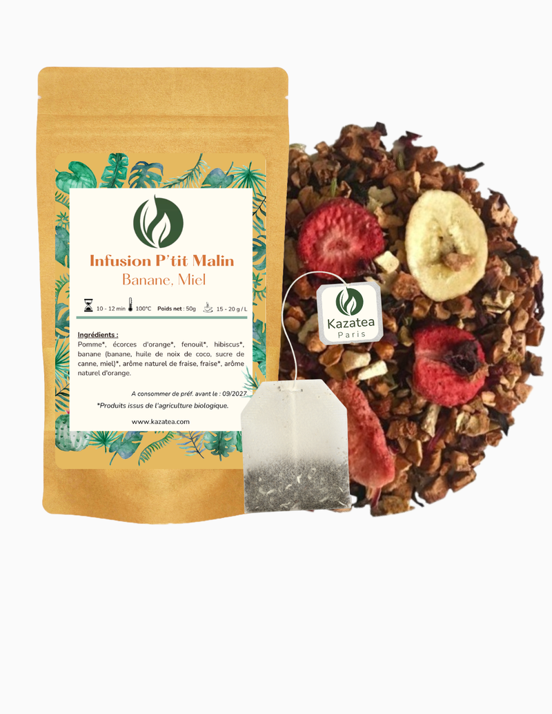 Infusion P'tit Malin- Banane-Miel-Pomme-Fraise