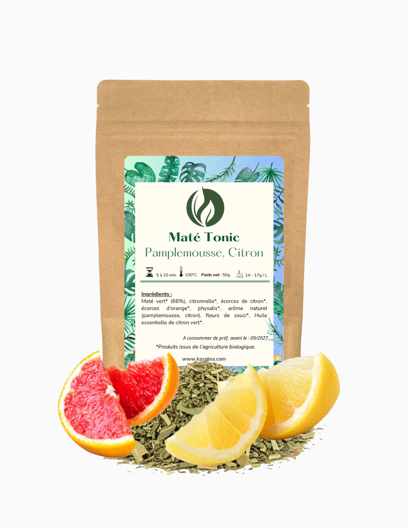 Maté Tonic - Thé vert - Agrumes (pamplemousse, citron)