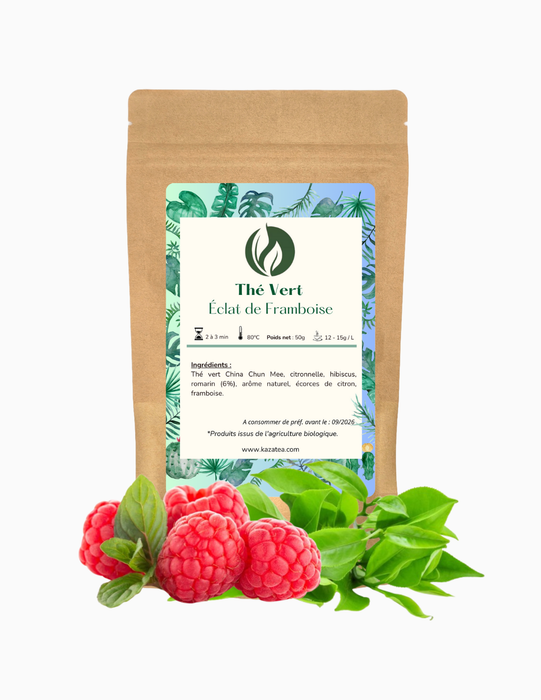Thé Vert Éclat de Framboise - Hibiscus-Citron-Framboise