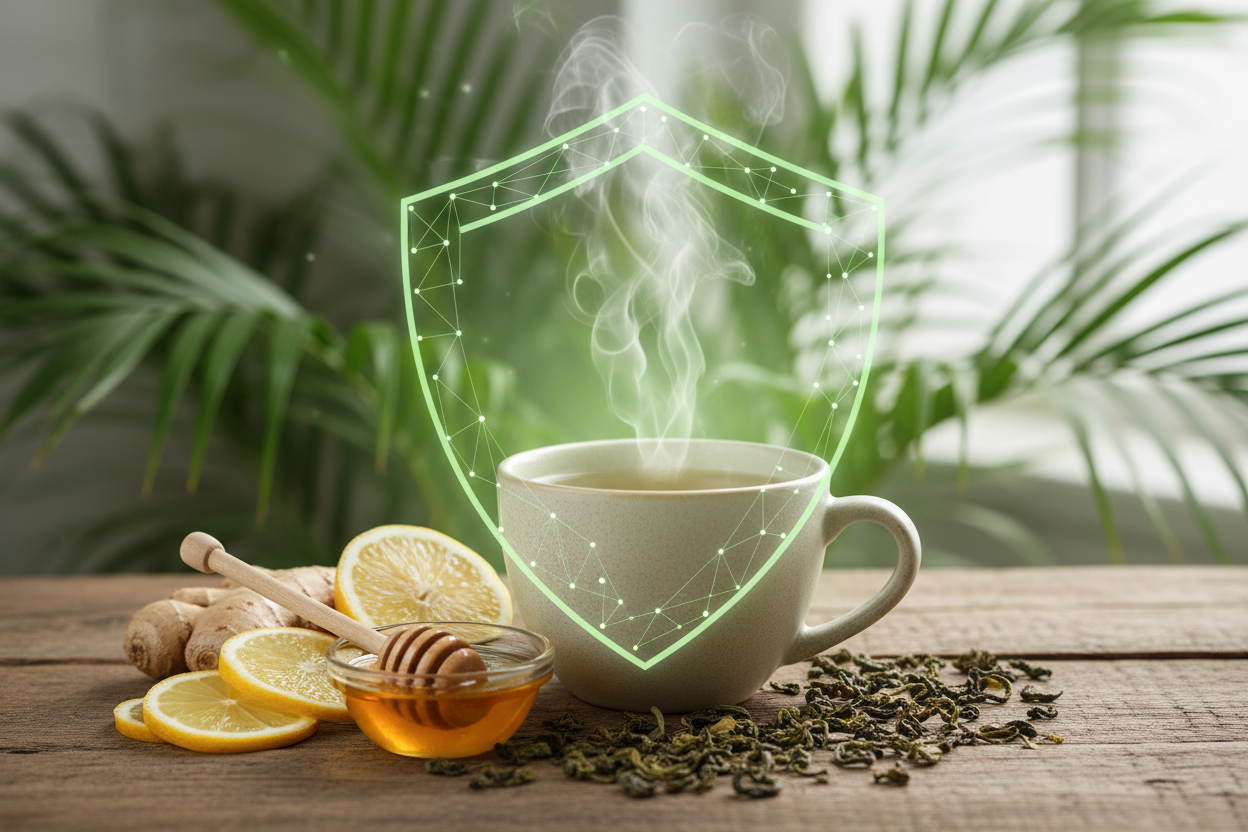 qui represente le the vert qui permet de renforcer les defensces immunitaires