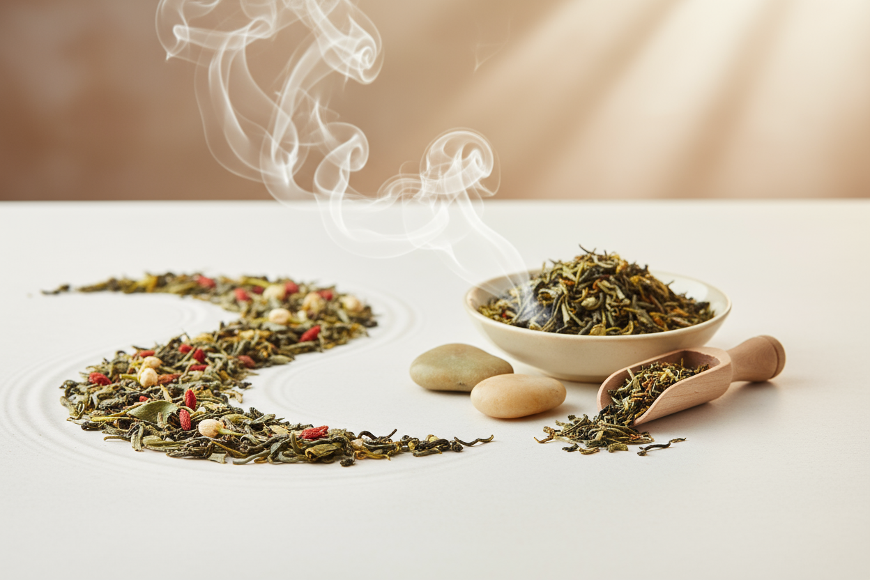 un fond qui edcire la concentration et la clarté grace a nos thés en vrac et de sa theanine